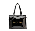 Waterproof Zippered Tote Bag with Letter Print, Shoulder Bag For Women