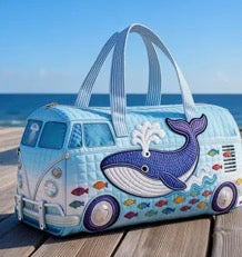 Groovy Getaway Camper Tote Bag - 5 Colorful Designs