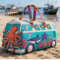 Groovy Getaway Camper Tote Bag - 5 Colorful Designs